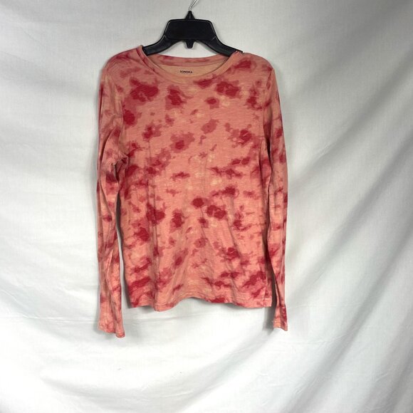 Sonoma Women's 'The Everyday Tee' Long-sleeve Pink Tie-Dye Size XS - Picture 1 of 8